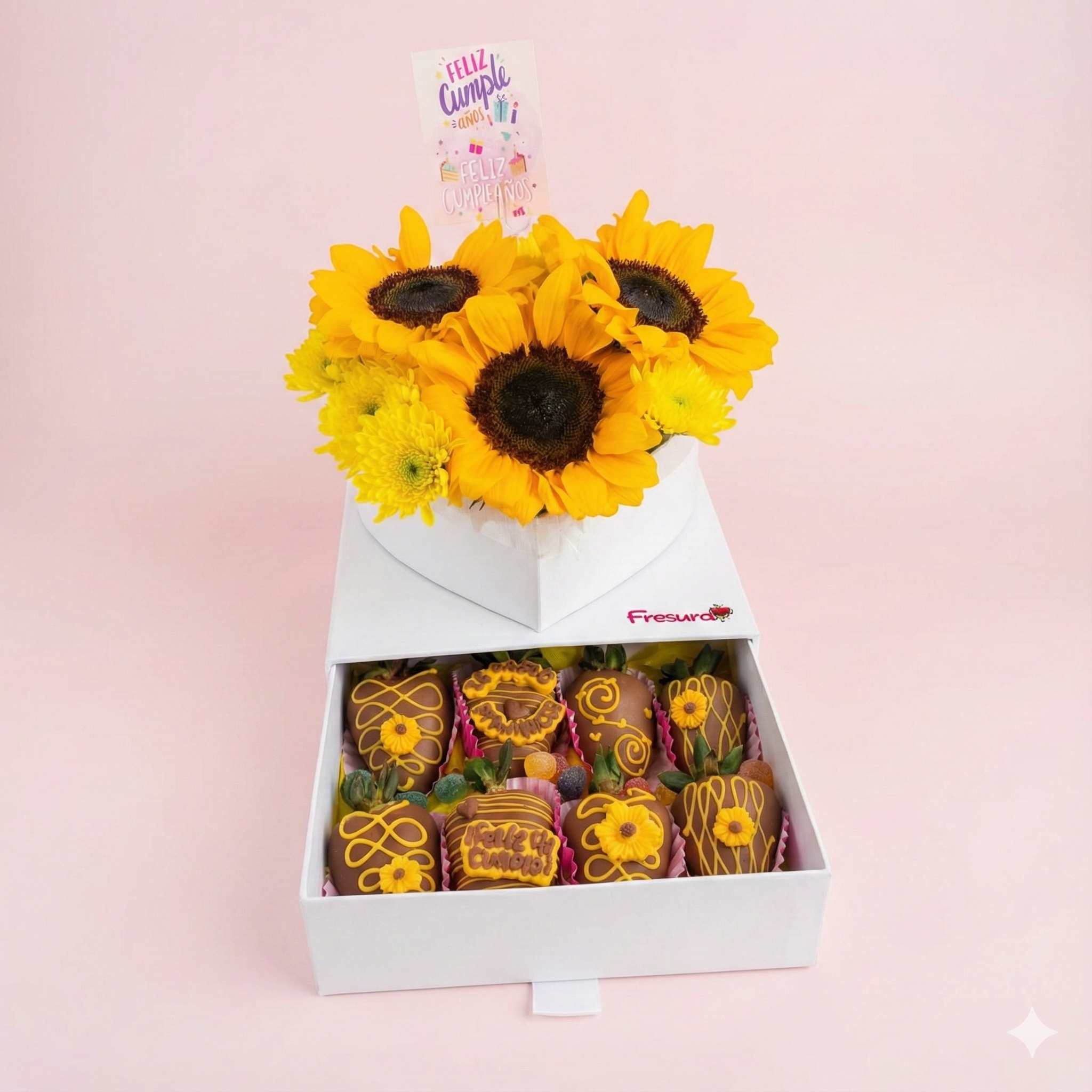 Corazón con gaveta Girasol